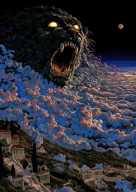 Roaring Beast Above Ancient City