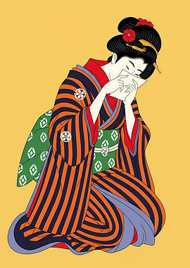 Japanese Woman Reading Letter