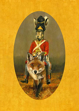 Fox And Hare Napoleonic Cavalry On Gold