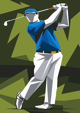 Geometric Golf Swing Illustration