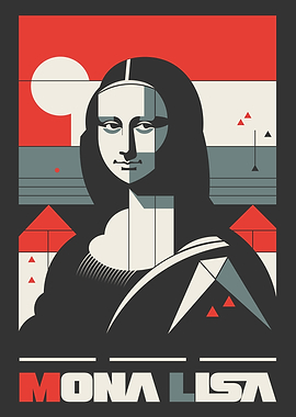 Geometric Mona Lisa Art Print