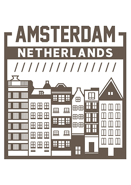 Amsterdam Netherlands Cityscape Illustration