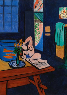 Interior with Nude, Goldfish, and Paintings