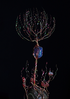 Lapis Copper Tree with Flowering Canopy