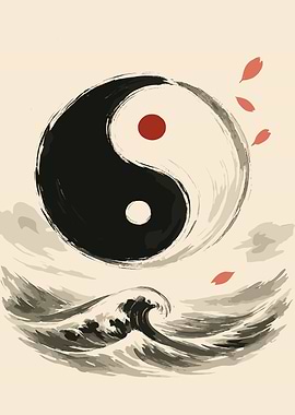 Yin Yang Wave Art