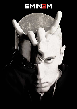 Eminem Portrait Black and White