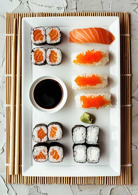 Sushi Platter with Salmon and Roe
