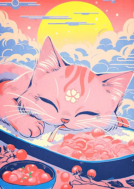 Dreamy Cat Cherry Blossom