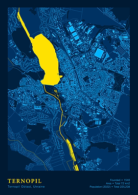 Ternopil, Ukraine City Map