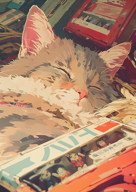 Cozy Dreams of a Sleeping Cat