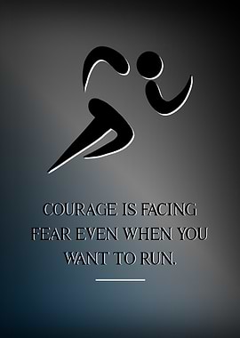 Courage Inspirational Running Art
