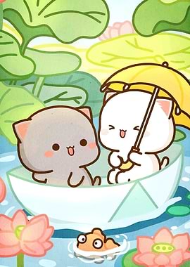 Cute Cats Paper Boat