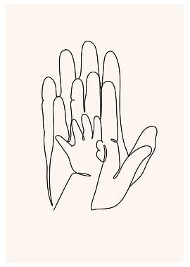 Family Hands Line Art