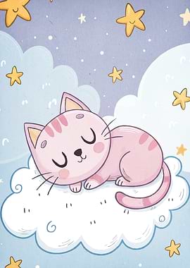 Sleeping Cat Cloud Stars