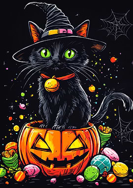 Halloween Cat Pumpkin