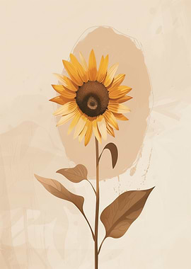 Elegant Sunflower Illustration