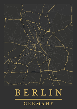 Berlin, Germany Map Art