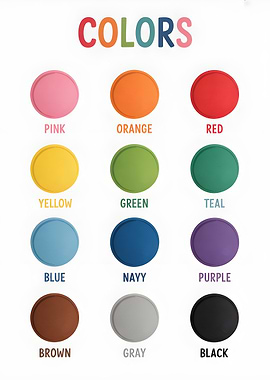 Colorful Circles with Color Names