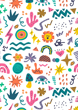 Colorful Abstract Pattern on White Background