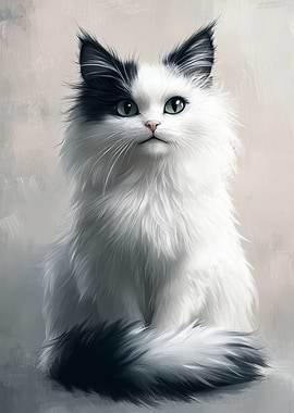 Black and White Cat Portrait