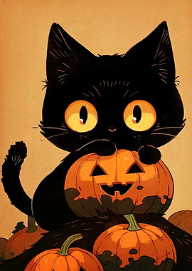 Cat Halloween Pumpkin