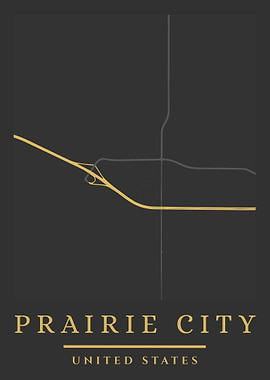 Prairie City, United States Map Art