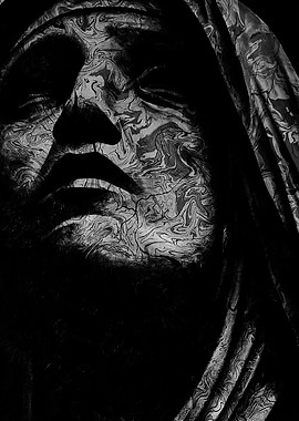 Abstract Face in Black and White