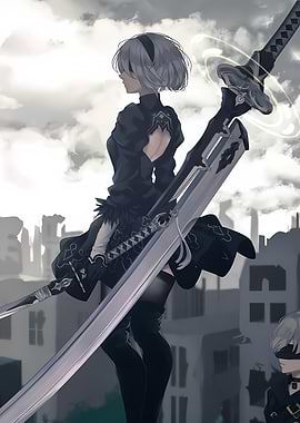 2B Nier Automata Digital Art