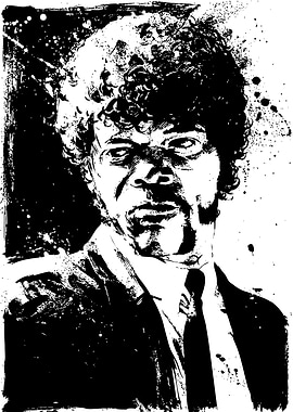 Samuel L. Jackson Black and White Portrait