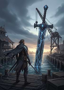 Enigmatic Knight and the Giant Sword