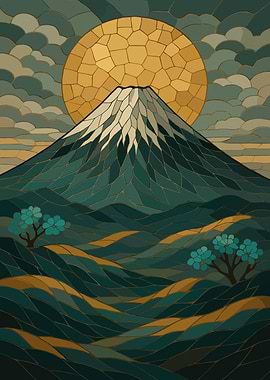 Mount Fuji Mosaic Landscape