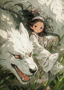 Anime Girl Wolf Companion