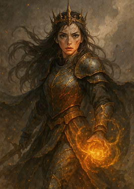 Armored Queen with Magic Orb