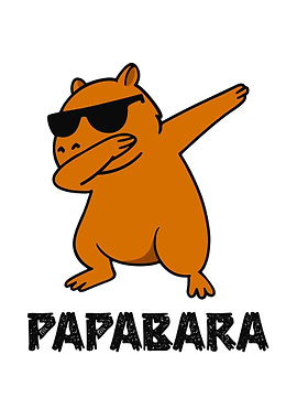 Funny papabara capybara cute spirit animal papa