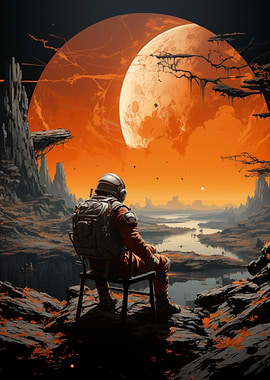 Astronaut Distant Planet