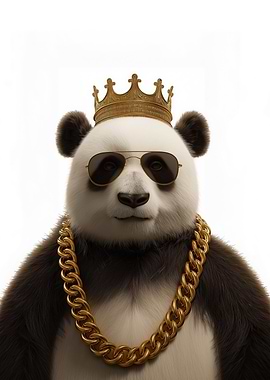 Panda King with Sunglasses and Chain