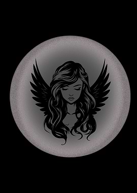 Angel with Wings in Circle