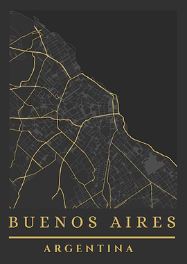 Buenos Aires Map Art Print