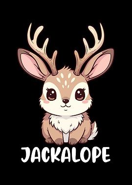 Cute Cartoon Jackalope Illustration