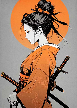 Samurai Woman with Katana