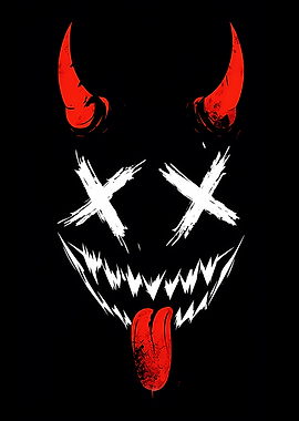 Devil Face with X Eyes