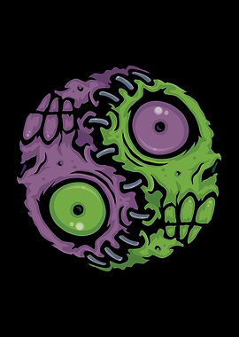 Undead Harmony: Zombie Yin Yang Symbol