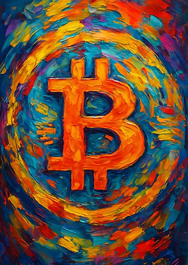 Bitcoin BTC Abstract Painting