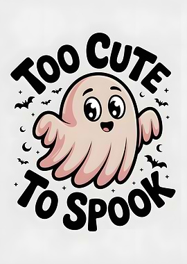 Too Cute to Spook Ghost Illustration