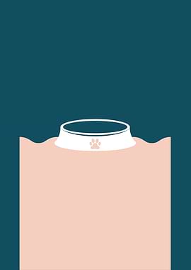 Minimalist Pet Bowl Illustration