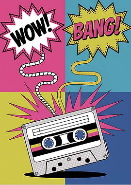 Retro Cassette Tape Pop Art