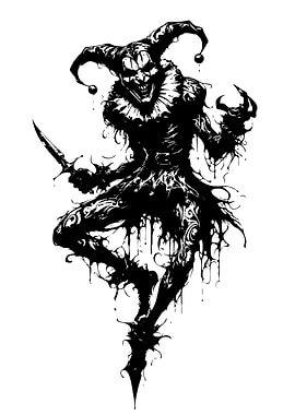 Creepy Jester with Knife