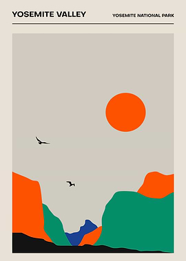 Yosemite Valley Minimalist Art Print
