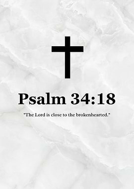 Psalm 34:18 Christian Scripture Art