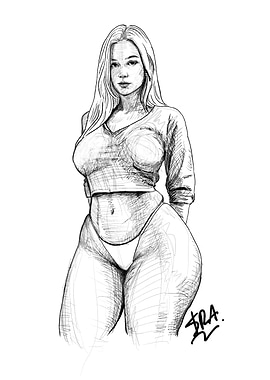 Woman Sexy Sketch Art